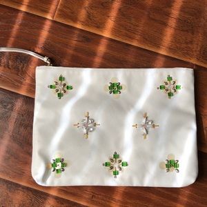 White Jeweled Clutch